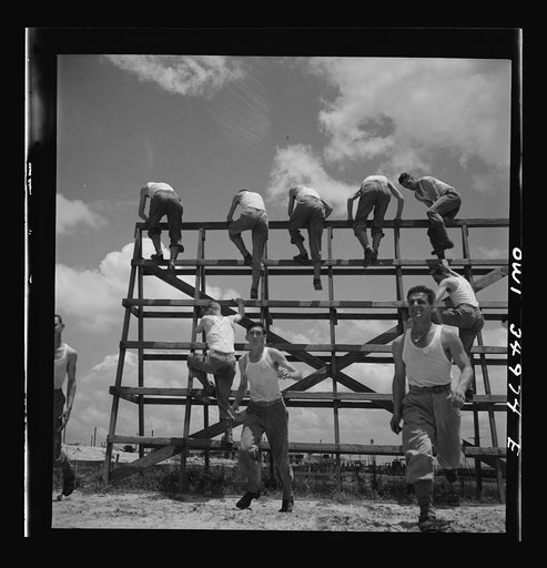 Daniel Field, Georgia. Air Service Command. Enlisted men going through the obstacle course