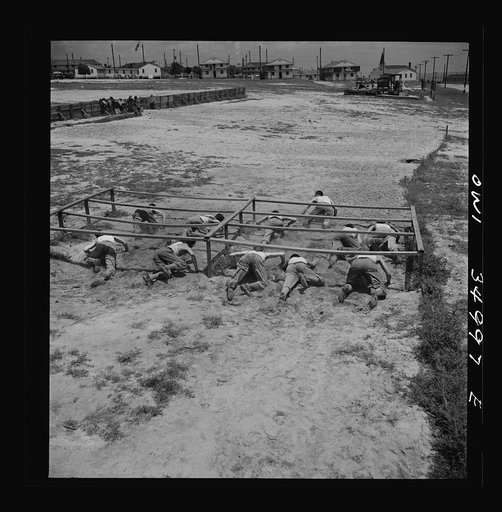 Daniel Field, Georgia. Air Service Command. Enlisted men going through the obstacle course