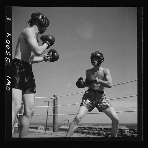 Daniel Field, Georgia. Air Service Command. A boxing match, part of the physical training program