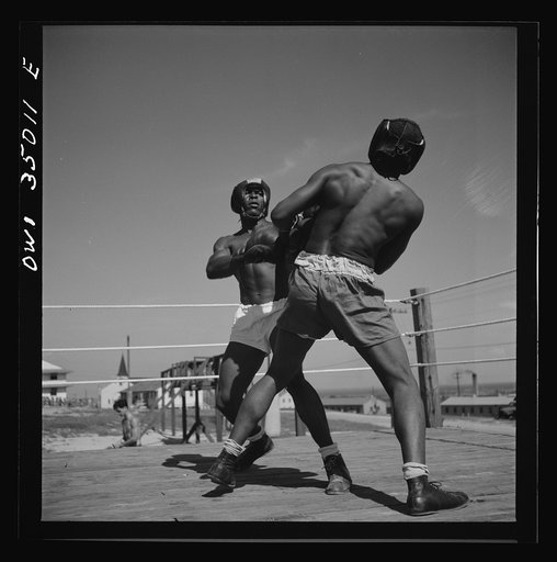 Daniel Field, Georgia. Air Service Command. A boxing match, part of the physical training program