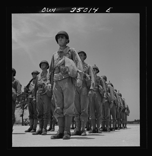Untitled photo, possibly related to: Daniel Field, Georgia. Air Service Command. Enlisted men learning close order drill