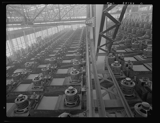 Flotation machines at one of the copper concentrators of the Utah Copper Company in its plants at Magna and Arthur, Utah