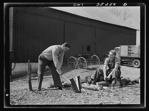 Rockville (vicinity), Maryland. Private Harvey Horton, visiting the N.C. Stiles dairy farm while on furlough from Fort Belvoir, Virginia, getting a little exercise before lunch