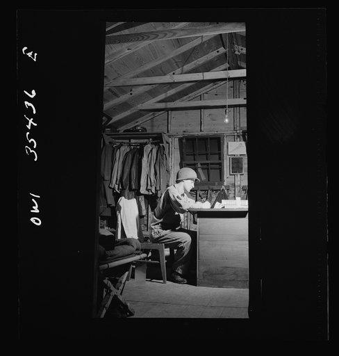 Greenville, South Carolina. Air Service Command. Writing a letter home