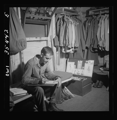 Greenville, South Carolina. Air Service Command. Writing a letter home