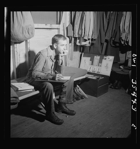 Greenville, South Carolina. Air Service Command. Writing a letter home