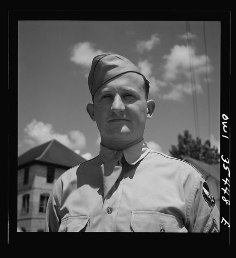 Greenville, South Carolina. Air Service Command. Sergeant John Riley of the 25th service group. His home is in Bowman, South Carolina