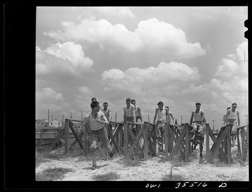 Daniel Field, Georgia. Air Service Command. Going through the obstacle course