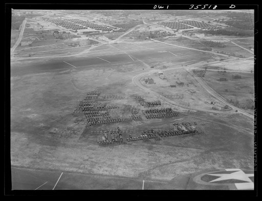 Untitled photo, possibly related to: Greenville, South Carolina. Air Service Command. Aerial view showing a complete service group with most of its equipment