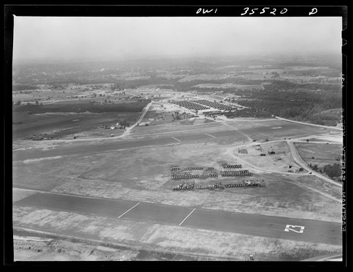 Untitled photo, possibly related to: Greenville, South Carolina. Air Service Command. Aerial view showing a complete service group with most of its equipment