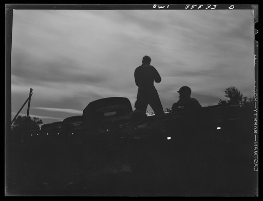 Greenville, South Carolina. Air Service Command. A quartermaster truck company of the 25th service group on a practice blackout convoy