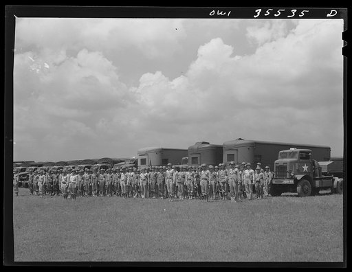 Robins Field, Warner Robins, Georgia. Members of a U.S. Army Air Service command unit