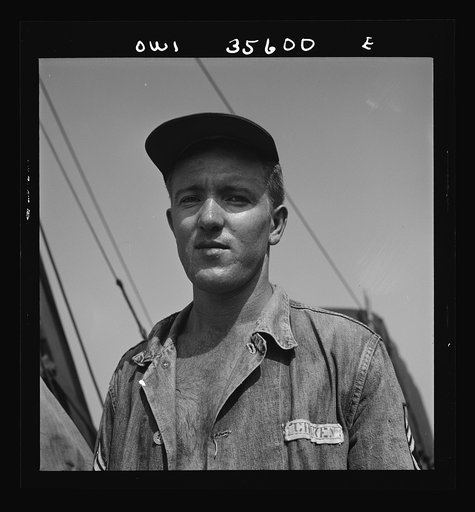 Untitled photo, possibly related to: Myrtle Beach, South Carolina. Air Service Command. Mobile Chief Technical Sergeant Vasile Chokem, whose home is in Akron, Ohio. In civilian life he drove a truck, ran a filling station, and spent two years in the Civilian Conservation Corps (CCC)