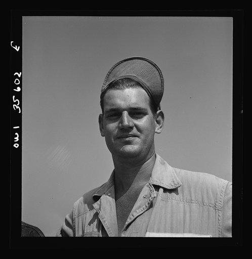 Myrtle Beach, South Carolina. Air Service Command. Staff Sergeant L. W. Henderson, airplane mechanic with a mobile unit. His home was in Colorado City, Texas, where he worked as a pipeliner and oil field worker