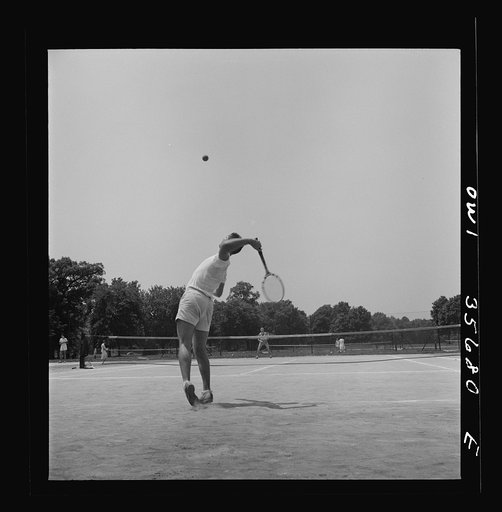 Philadelphia, Pennsylvania. Playing tennis at Fairmont Park