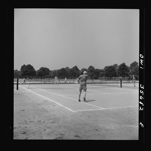 Philadelphia, Pennsylvania. Playing tennis at Fairmont Park