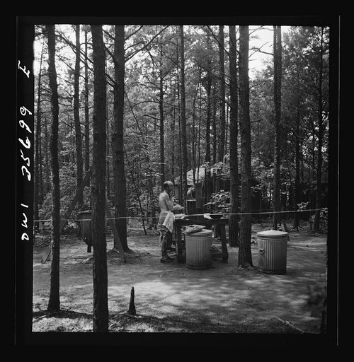Untitled photo, possibly related to: Greenville, South Carolina. Air Service Command. Wooded area in which most of the 25th service group is encamped