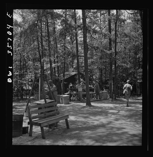 Greenville, South Carolina. Air Service Command. Wooded area in which most of the 25th service group is encamped