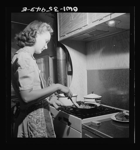 Untitled photo, possibly related to: Middle River, Maryland. A FSA (Farm Security Administration) housing project for Glenn L. Martin aircraft workers. A worker's family in their trailer home