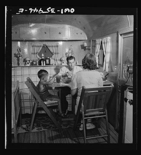 Middle River, Maryland. A FSA (Farm Security Administration) housing project for Glenn L. Martin aircraft workers. A worker's family in their trailer home