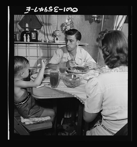 Untitled photo, possibly related to: Middle River, Maryland. A FSA (Farm Security Administration) housing project for Glenn L. Martin aircraft workers. A worker's family in their trailer home