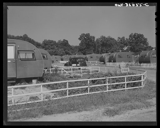Middle River, Maryland. FSA (Farm Security Administration) housing project for Glenn L. Martin aircraft workers. Trailers in their lots