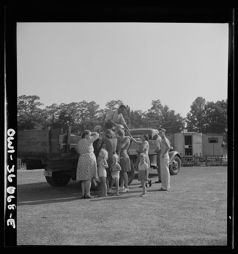 Untitled photo, possibly related to: Middle River, a small crossroads in the vicinity of Baltimore, Maryland. FSA (Farm Security Administration) housing project (later administered by the National Housing Agency) for Glenn L. Martin aircraft plant workers. Produce trucks