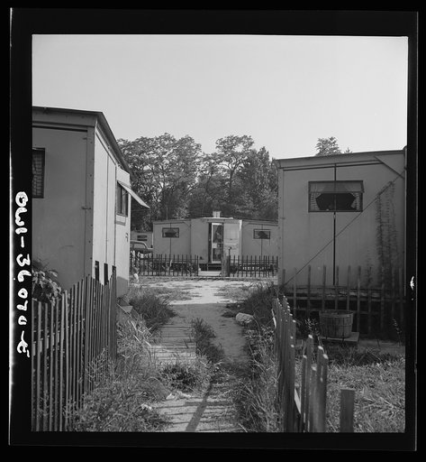 Middle River, Maryland. FSA (Farm Security Administration) housing project for Glenn L. Martin aircraft plant workers. Scene in the rear of the houses