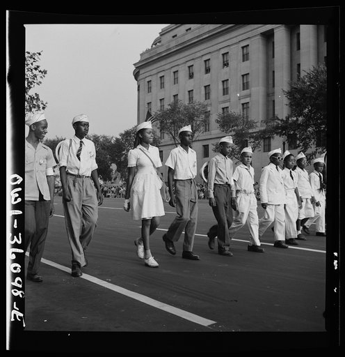 Washington, D.C. A unit of the parade to recruit civilian defense volunteers