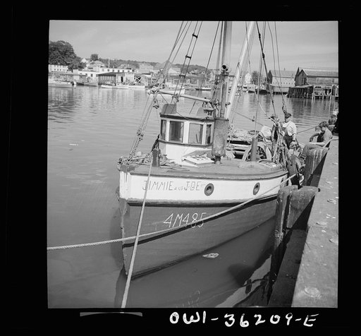 Gloucester, Massachusetts. "Jimmie and Joe," a small fishing vessel equipped for dragging