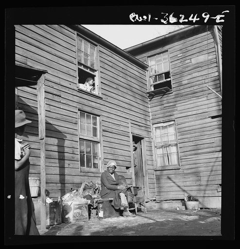 Washington, D.C. Negroes in front of their alley dwellings near the capitol