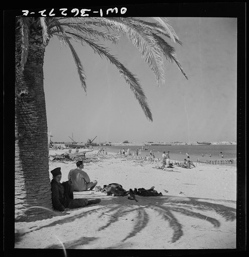 Bizerte, Tunisia. American troops bathing on the beach after tha Allied victory