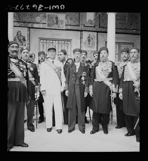 Carthage, Tunisia. General Mast paying his respects to the Bay of Tunis at the latter's summer palace