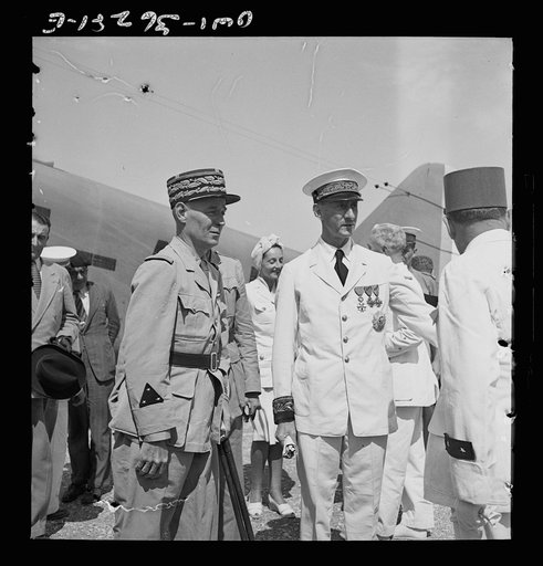 Tunis, Tunisia. General Mast arriving at the Tunis airport to assume his duties as the resident general of Tunisia
