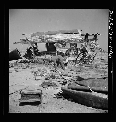 Tunis, Tunisia. Wrecked German planes at El Aouiana airport