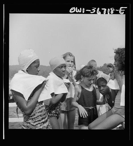 Haverstraw, New York. Interracial activities at Camp Christmas Seals, where children are aided by the Methodist Camp Service. The end of a swimming period
