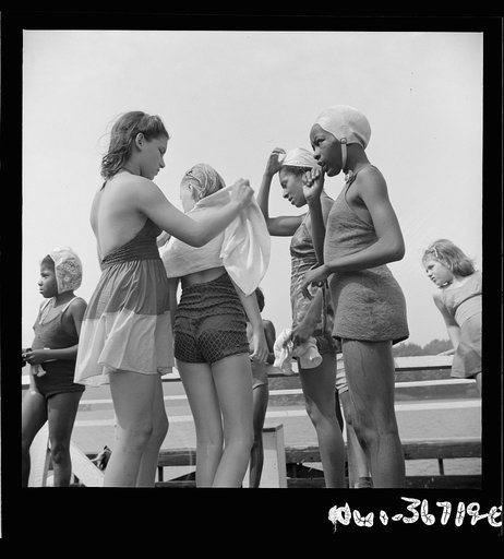 Haverstraw, New York. Interracial activities at Camp Christmas Seals, where children are aided by the Methodist Camp Service. The end of a swimming period
