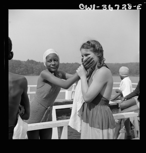 Haverstraw, New York. Interracial activities at Camp Christmas Seals, where children are aided by the Methodist Camp Service. Rumors should not be spread