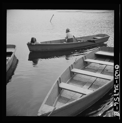 Arden, New York. Interracial activities at Camp Gaylord White, where children are aided by the Methodist Camp Service. A camper returning a boat to the dock