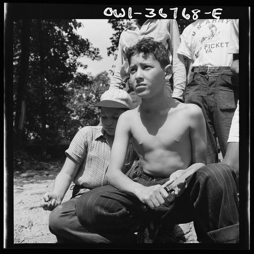 Southfields, New York. Interracial activities at camp Nathan Hale, where children are aided by the Methodist Camp Service. "Aw nuts"