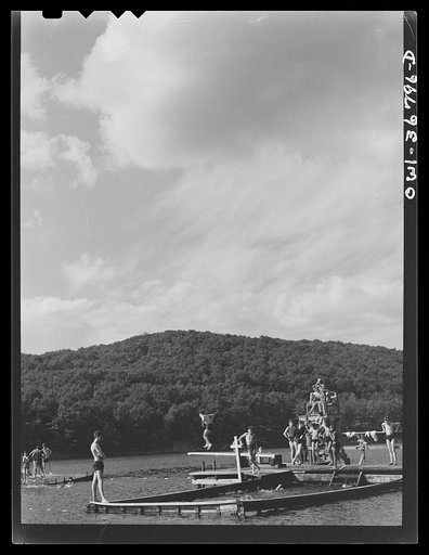 Southfields, New York. Interracial activities at Camp Nathan Hale, where children are aided by the Methodist Camp Service. Saturday night substitute