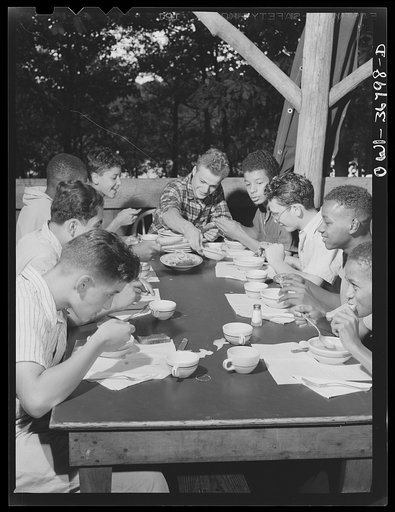 Southfields, New York. Interracial activities at Camp Nathan Hale, where children are aided by the Methodist Camp Service. The boardinghouse reach