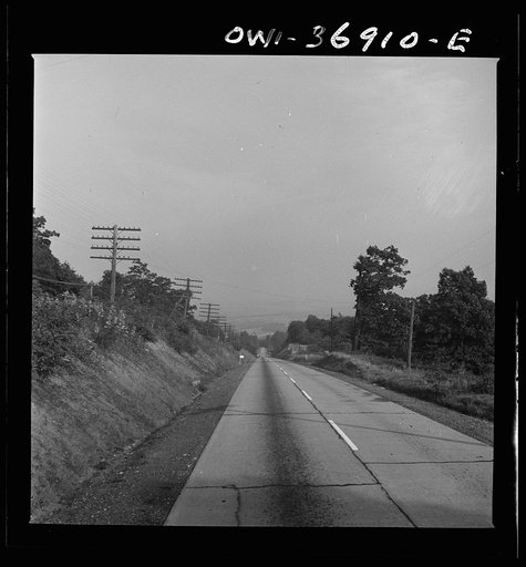 Untitled photo, possibly related to: A Greyhound bus going from Washington, D.C. to Pittsburgh, Pennsylvania on a highway in Pennsylvania