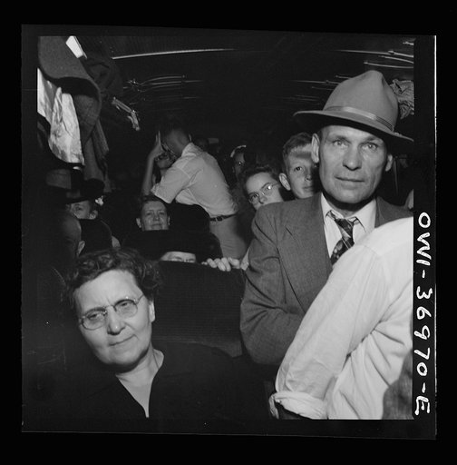 Untitled photo, possibly related to: Passengers on a Greyhound bus going from Washington, D.C. to Pittsburgh, Pennsylvania