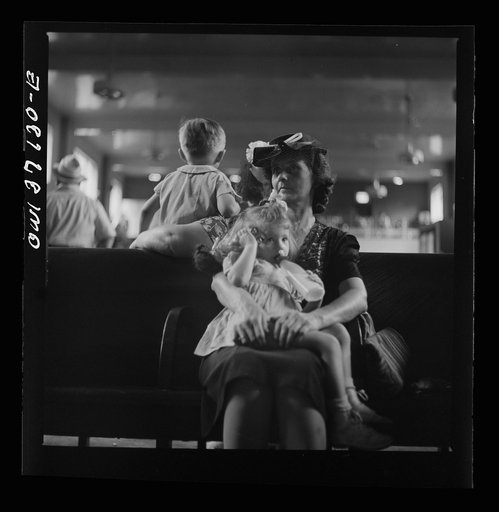 Untitled photo, possibly related to: Pittsburgh, Pennsylvania. Passengers in the waiting room of the Greyhound bus station