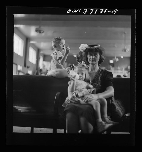Untitled photo, possibly related to: Pittsburgh, Pennsylvania. Passengers in the waiting room of the Greyhound bus station