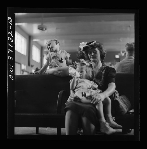 Untitled photo, possibly related to: Pittsburgh, Pennsylvania. Passengers in the waiting room of the Greyhound bus station