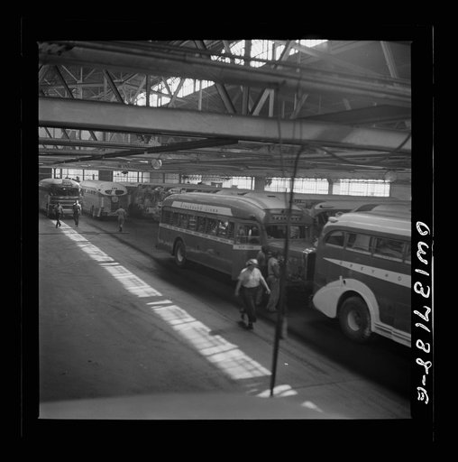 Pittsburgh, Pennsylvania. The Greyhound bus garage