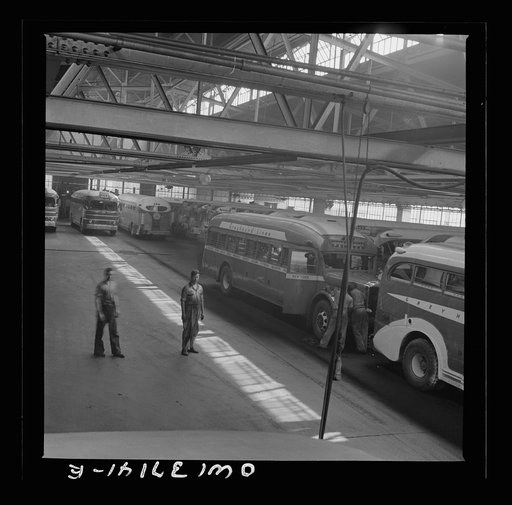 Pittsburgh, Pennsylvania. Part of the Greyhound garage