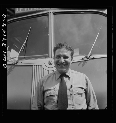 Pittsburgh, Pennsylvania. A bus driver for the Pennsylvania Greyhound Lines, Incorporated